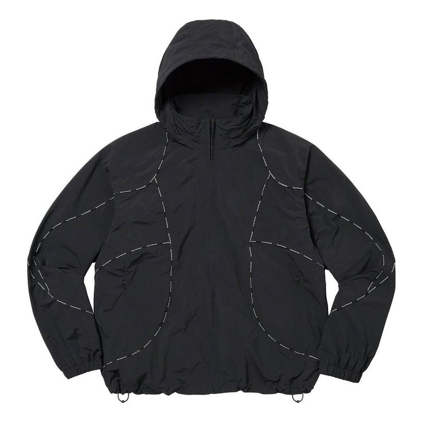 Vetrovka Supreme Piping Logo Hooded Track Jacket Čierna | SUP-FW23-065