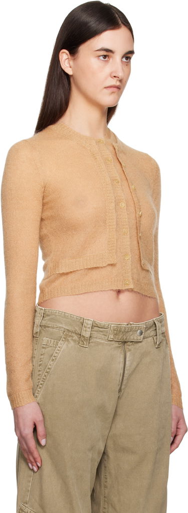 Sveter Acne Studios Acne Studios Layered Mohair Cardigan Béžová | A60573-, 1