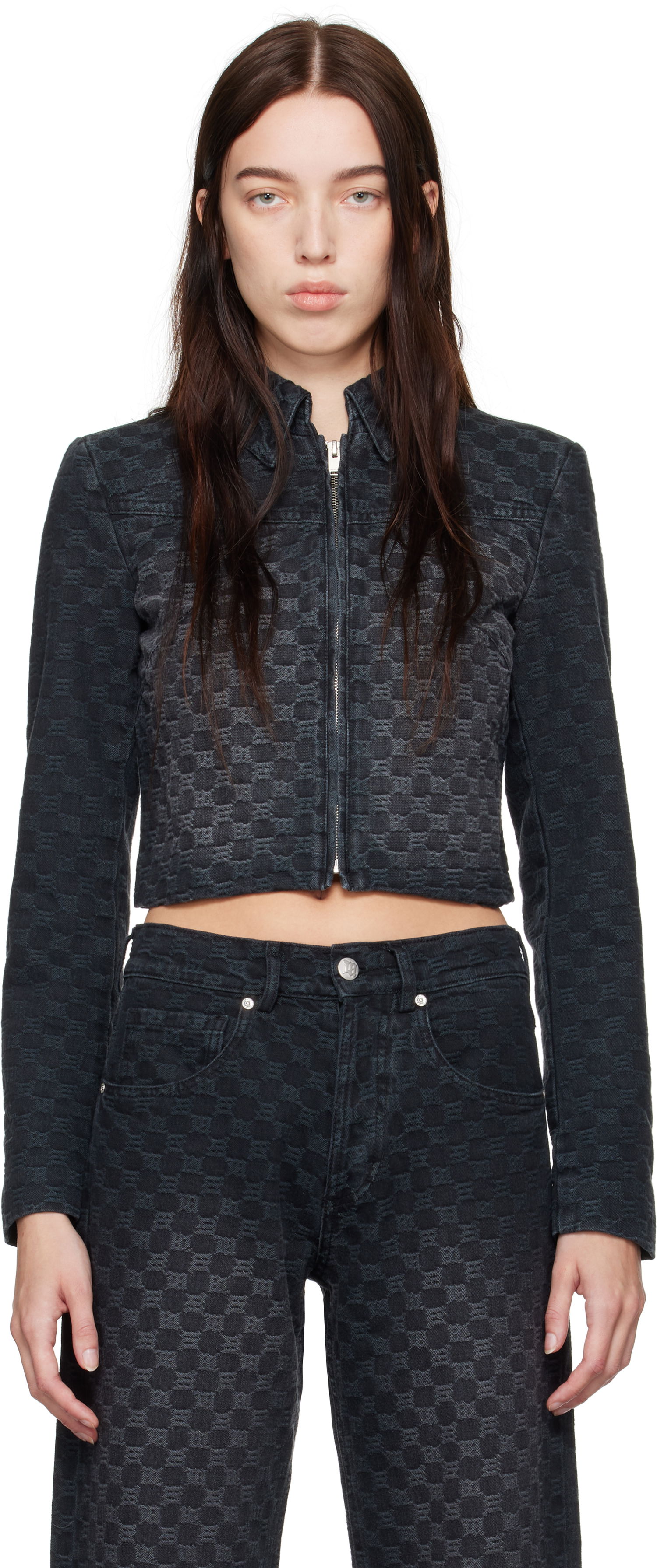 Bunda MISBHV Monogram Denim Jacket Čierna | 241W400, 0