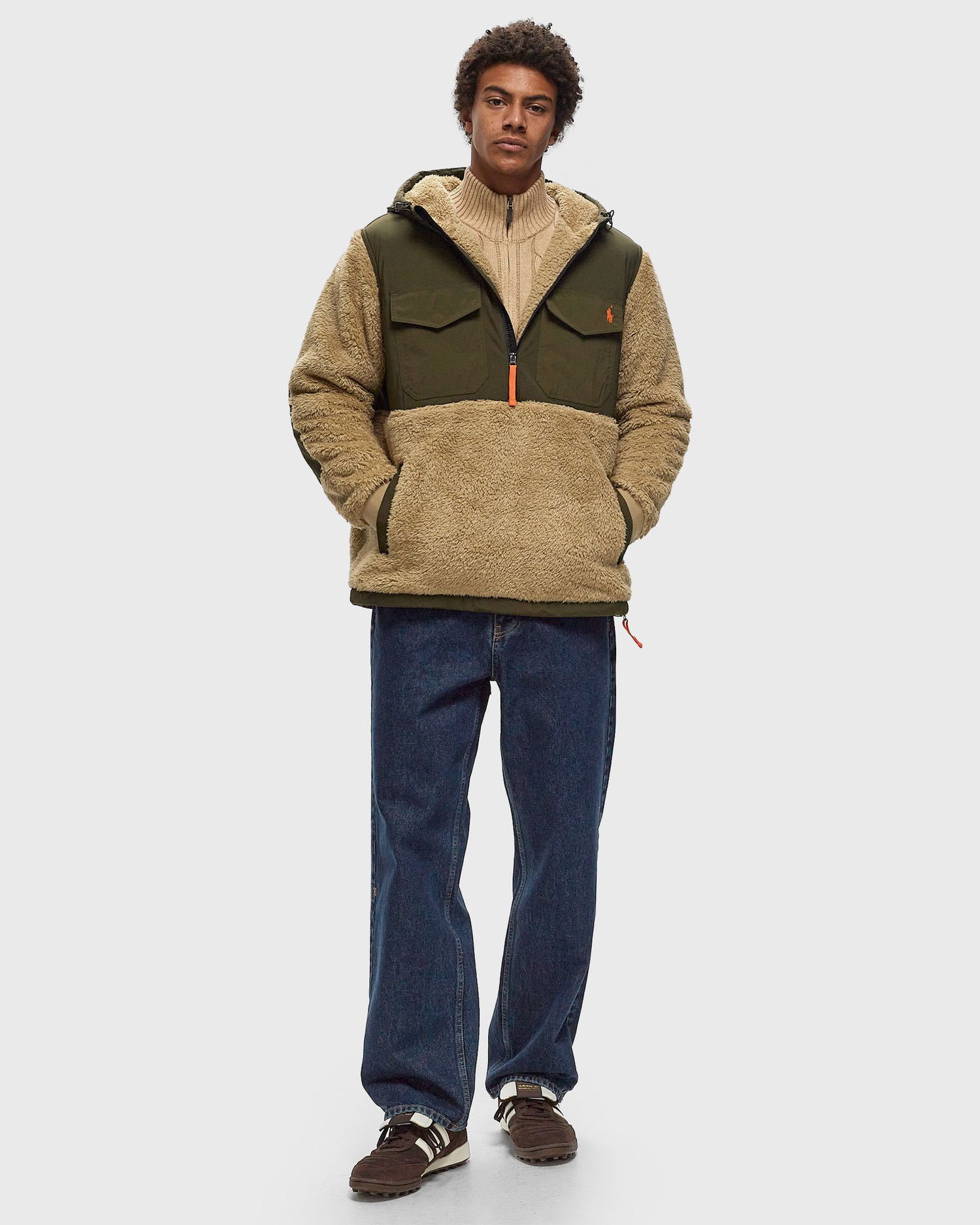 Mikina Polo by Ralph Lauren Half-Zip Hoodie With Kangaroo Pocket Hnedá | 710880442006, 1