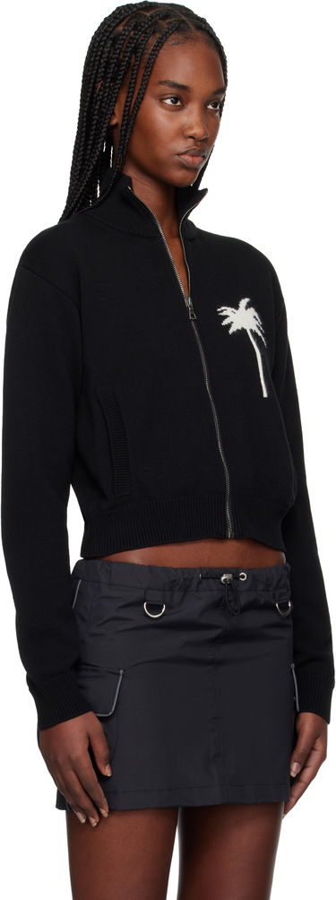 Sveter Palm Angels Palm Angels Palm Inlay Knit Track Jacket Čierna | PWHA061S25KNI0011003, 1