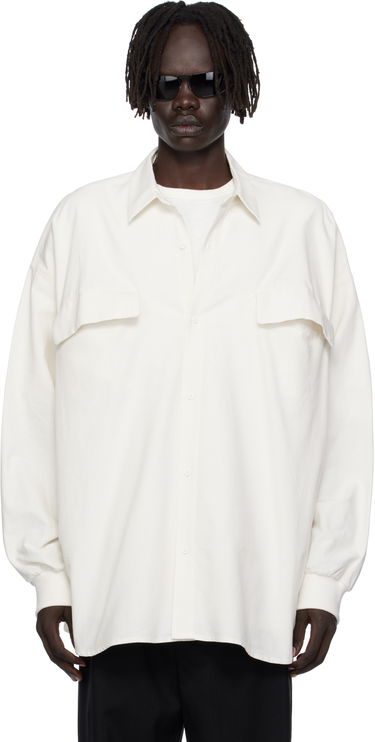Košeľa Fear of God ESSENTIALS Long-Sleeve Oxford Shirt with Flap Pockets Biela | 186SP254424F, 0