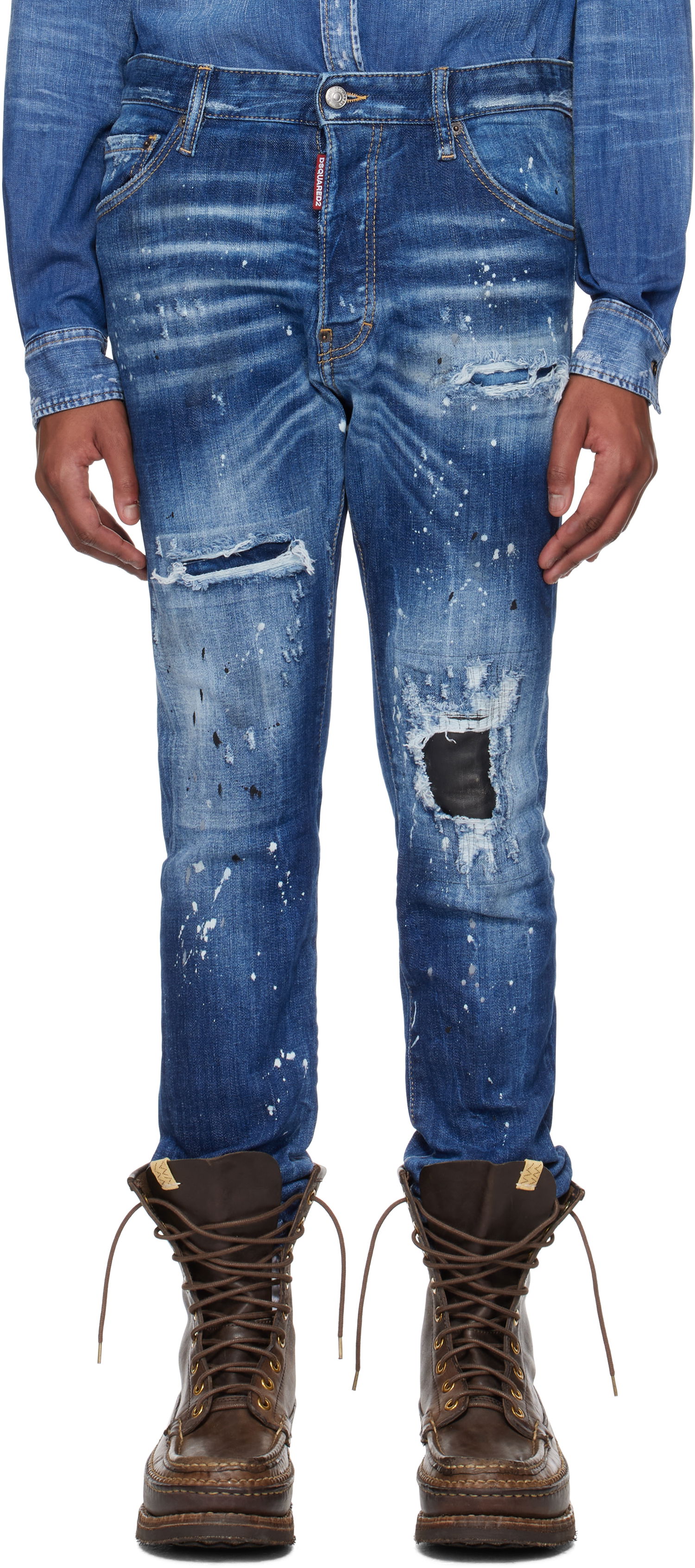 Džínsy DSQUARED2 Dsquared2 Cool Guy Ripped Wash Jeans Modrá | S74LB1635_S30872, 0