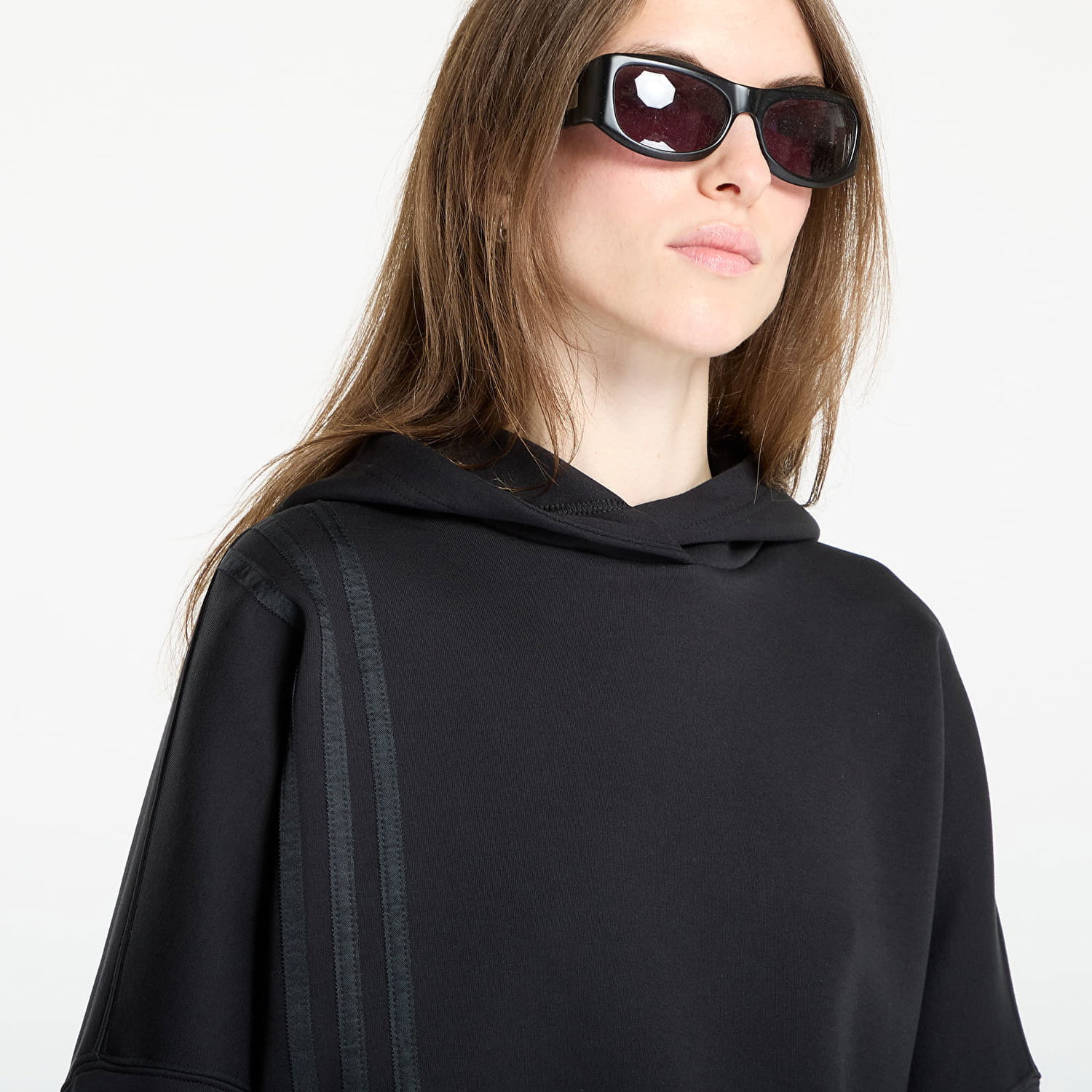 Mikina adidas Performance Off Placed 3-Stripes Cropped Hoodie Čierna | JX2701, 1