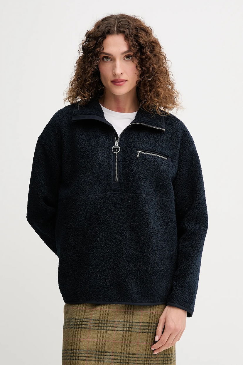 Mikina Barbour Barbour Mersea Fleece Pullover Navy | LOL0568