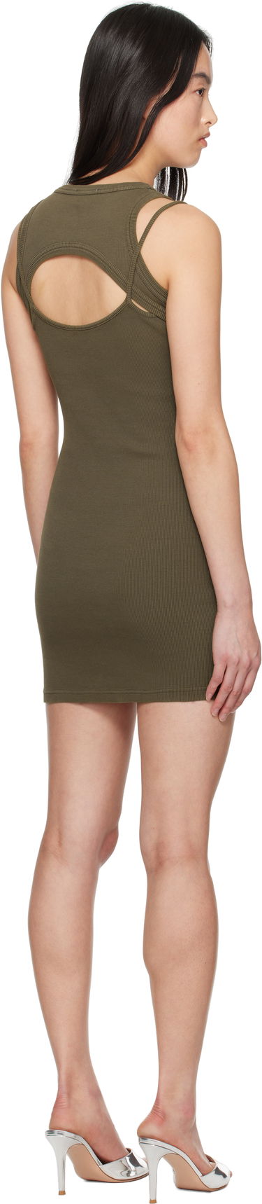 Šaty Off-White Off-White Stamp Ribbed Cut-Out Minidress Zelené | OWDB496S25JER0025401, 2
