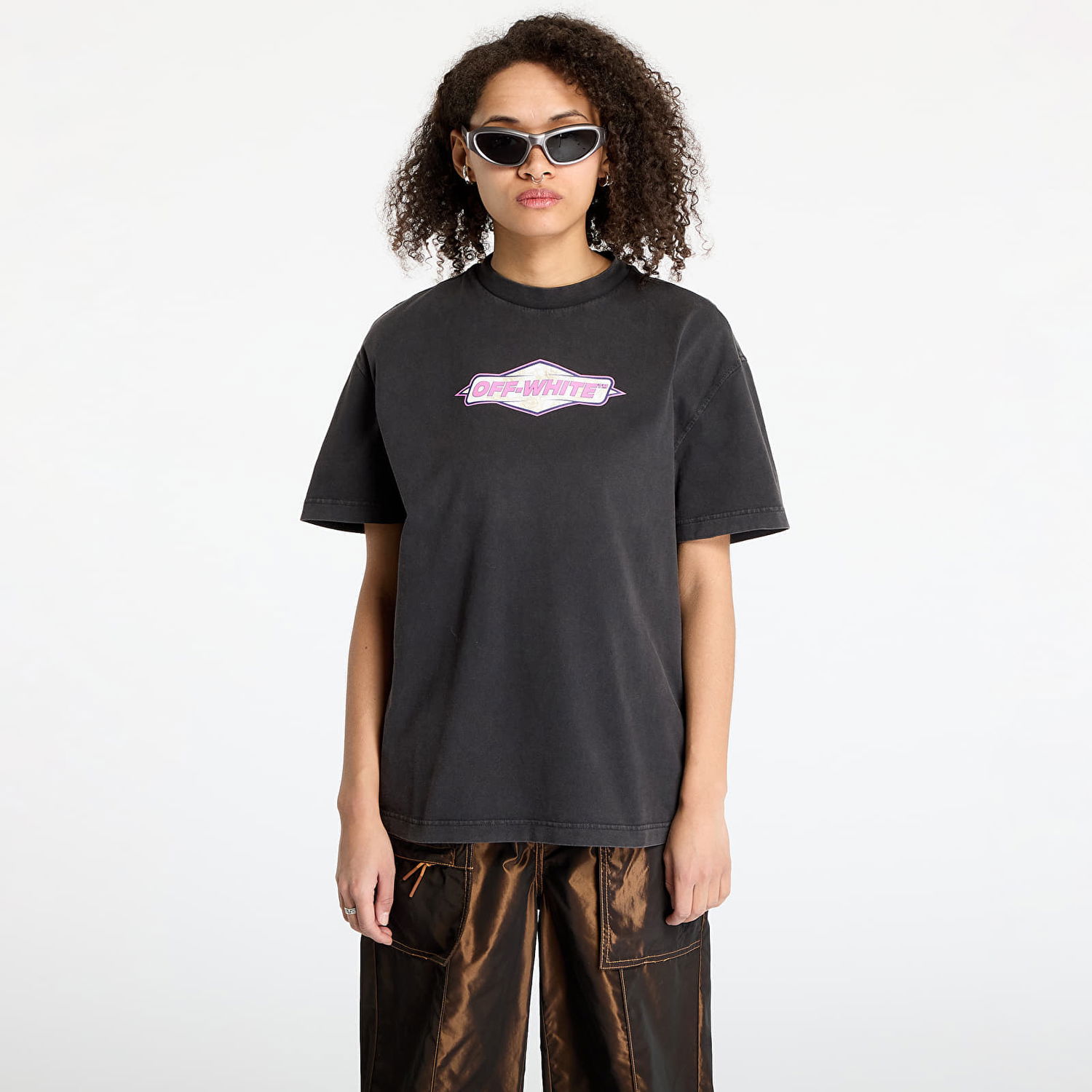 Tričko Off-White Off-White Roses Logo Regular T-Shirt Čierna | OWAA089S25JER008073B, 0