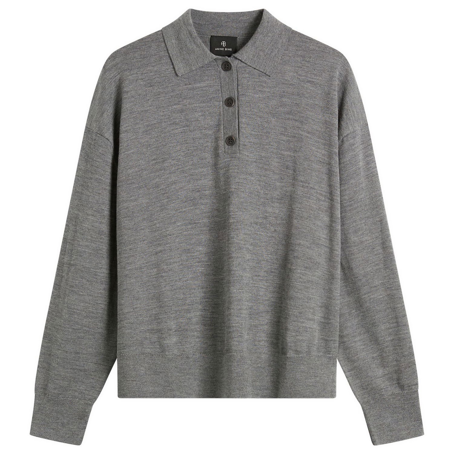 Sveter Anine Bing Lee Polo Sweater Šedá | A-09-11903-MHG1, 1