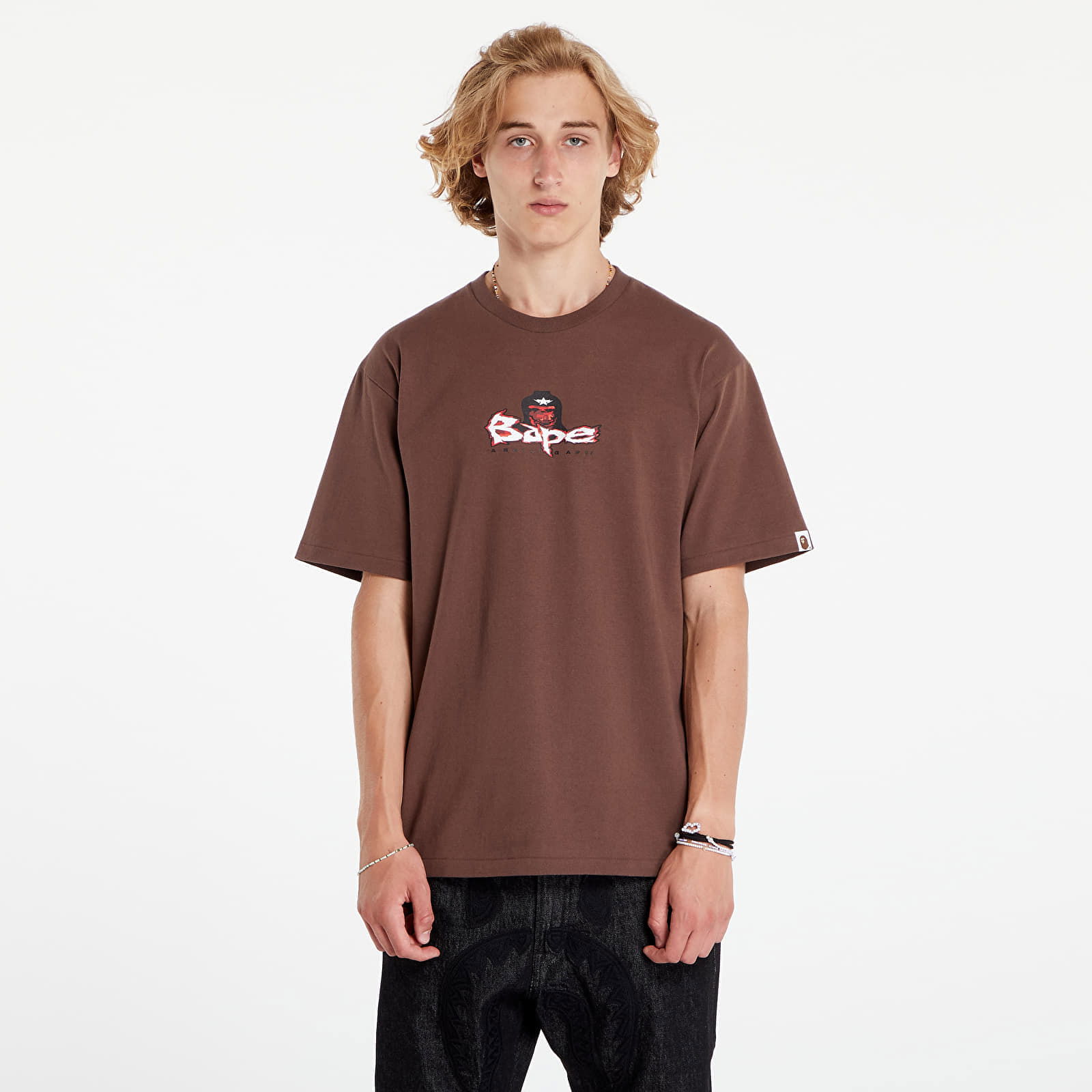 A BATHING APE Color Camo Mad Ape Tee Brown