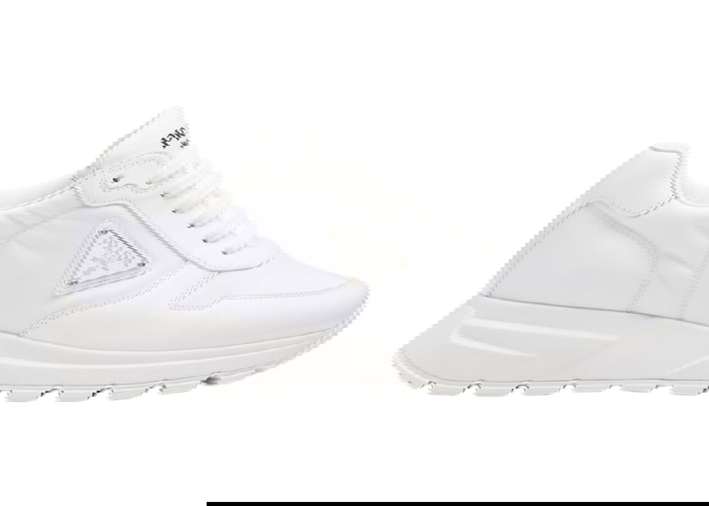 Tenisky a topánky Prada PRAX 01 Sneakers Re-Nylon Brushed Leather White White Biela | 2EE369_3LF5_F0009_F_G000, 0