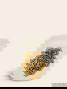 White Scented Candle with Gold Baroque Print