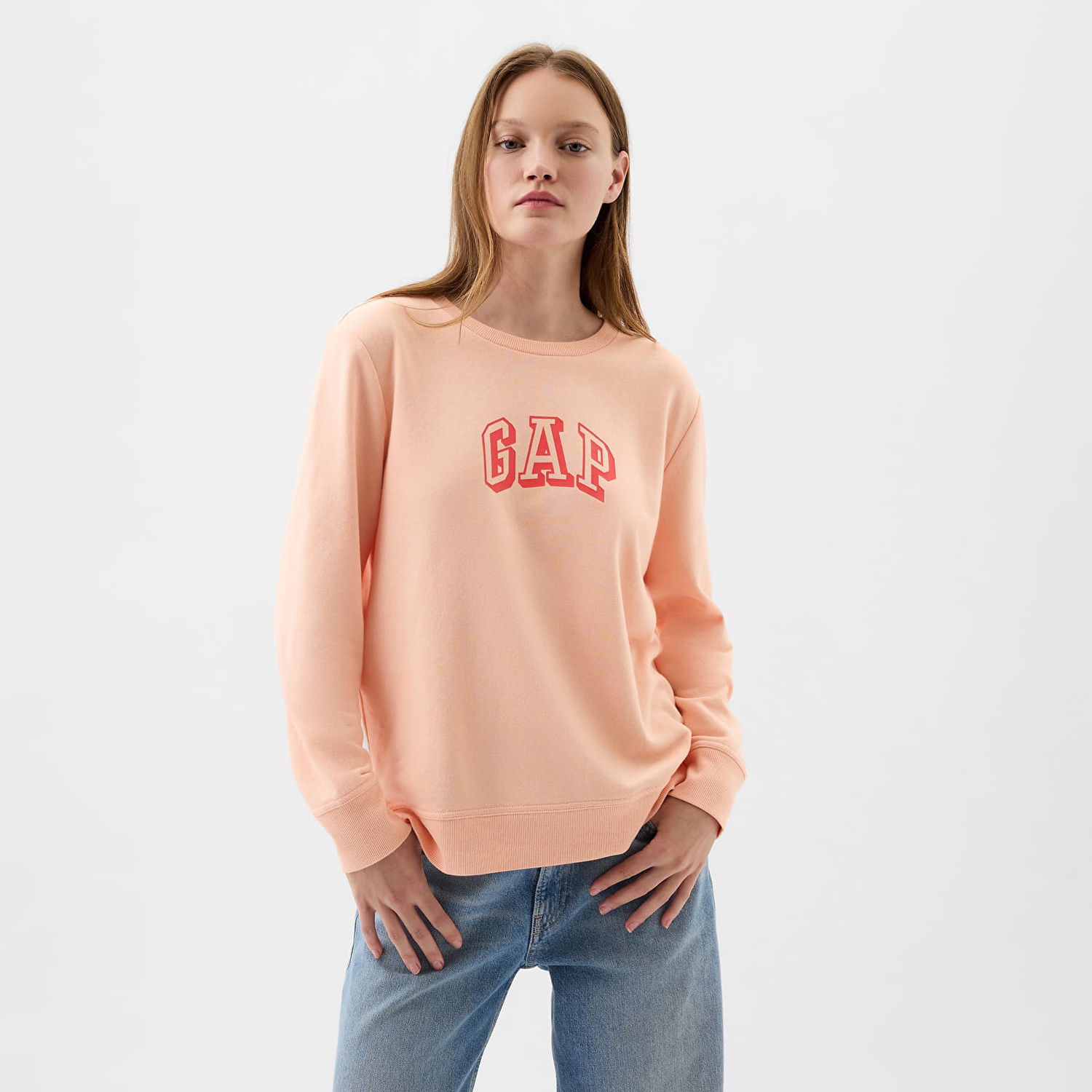 Mikina GAP Logo Sweatshirt Peach Parfait Oranžová | 885586-03, 0