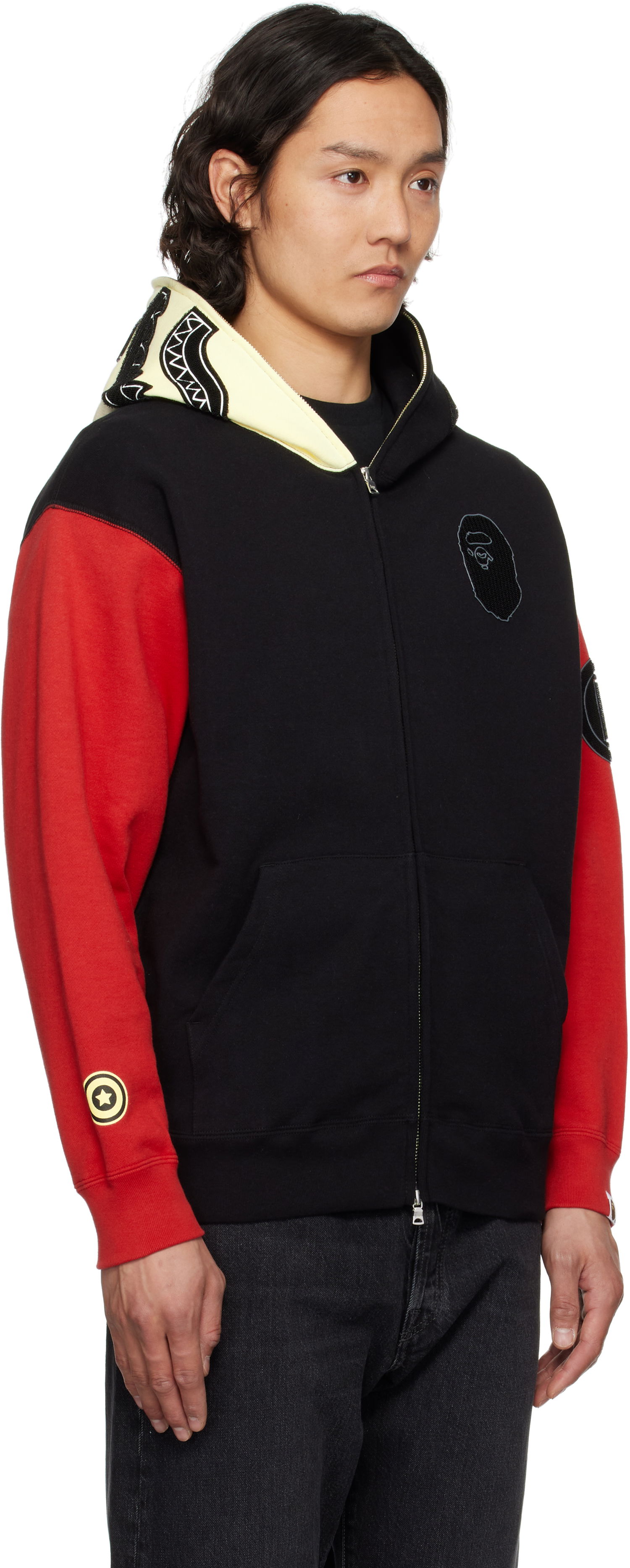 Mikina BAPE Shark Full Zip Hoodie Červená | 001ZPK701305M, 1