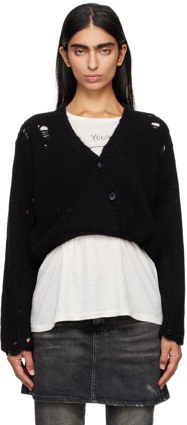 Sveter R13 R13 Cropped Distressed Cardigan Čierna | R13WY247 Y016A, 0