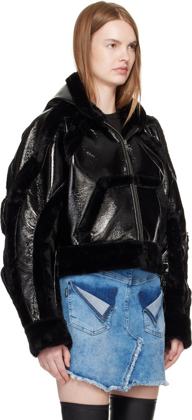 Bunda Ottolinger Ottolinger Fitted Faux-Fur Hooded Jacket Čierna | 109-702409-01, 1