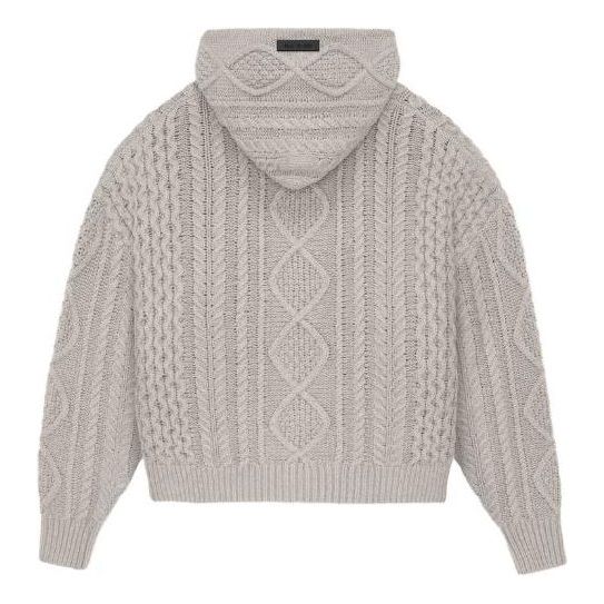Sveter Fear of God Essentials Cable Knit Hoodie Šedá | 192BT234392F