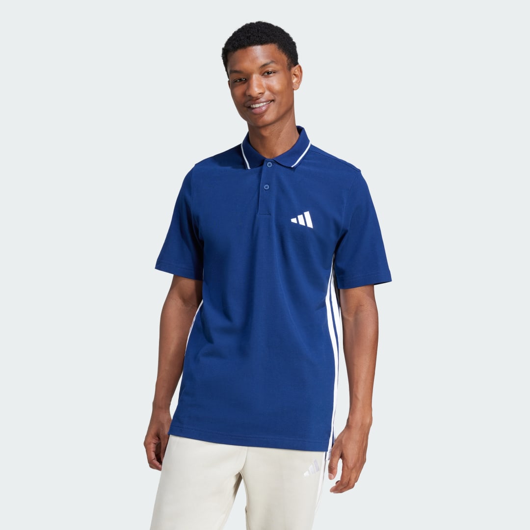 Polo tričko adidas Performance Essentials 3-Stripes Polo Shirt Modrá | JE6382, 0