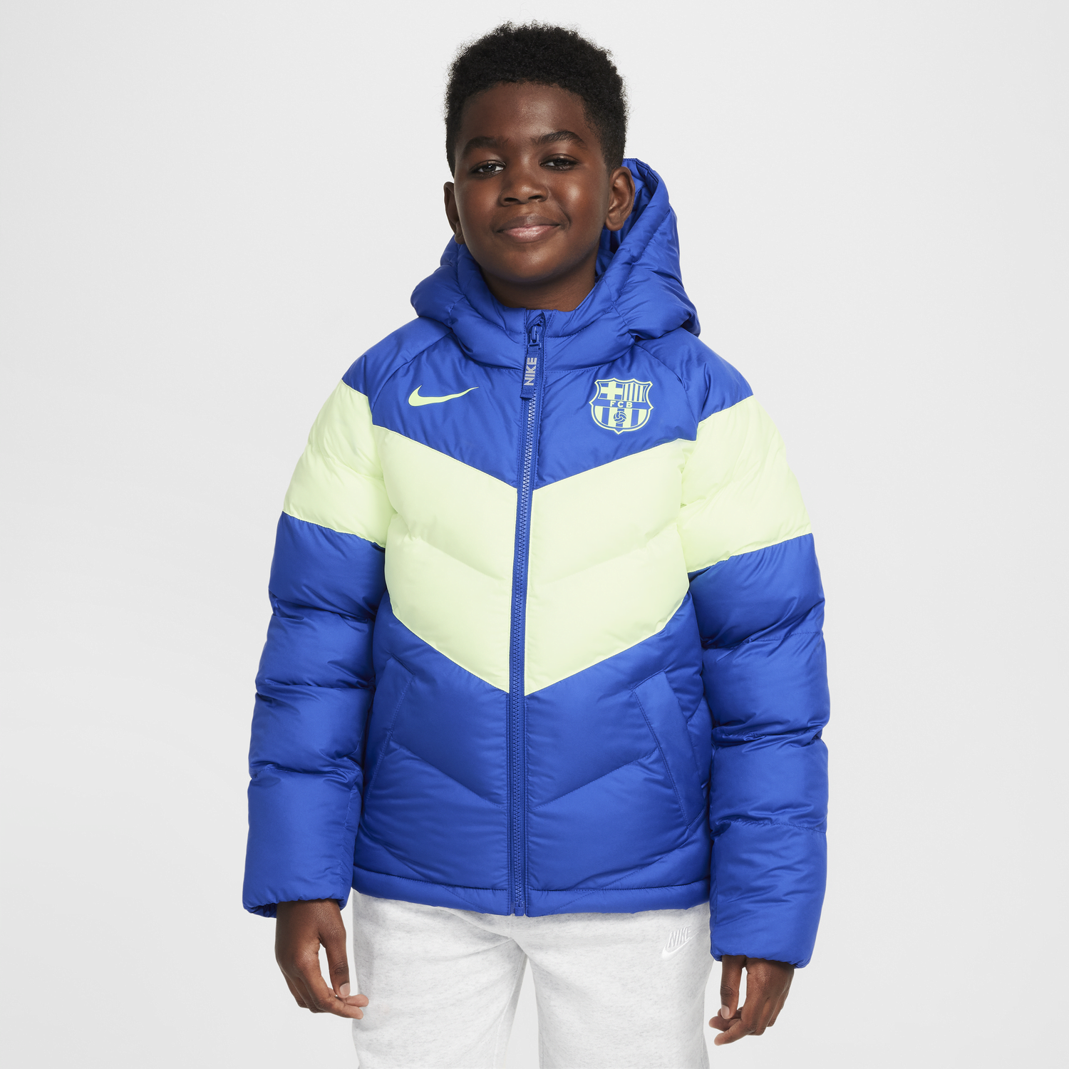 Prešívaná bunda Nike FC Barcelona Synthetic-Fill Hooded Jacket Modrá | FQ3423-417, 1