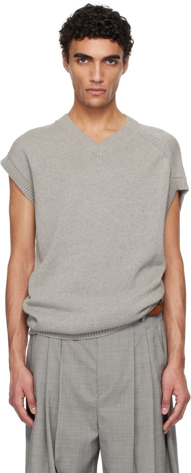 Sveter HED MAYNER Hed Mayner V-Neck Knit Vest Šedá | HMMA75074A-HA600, 0