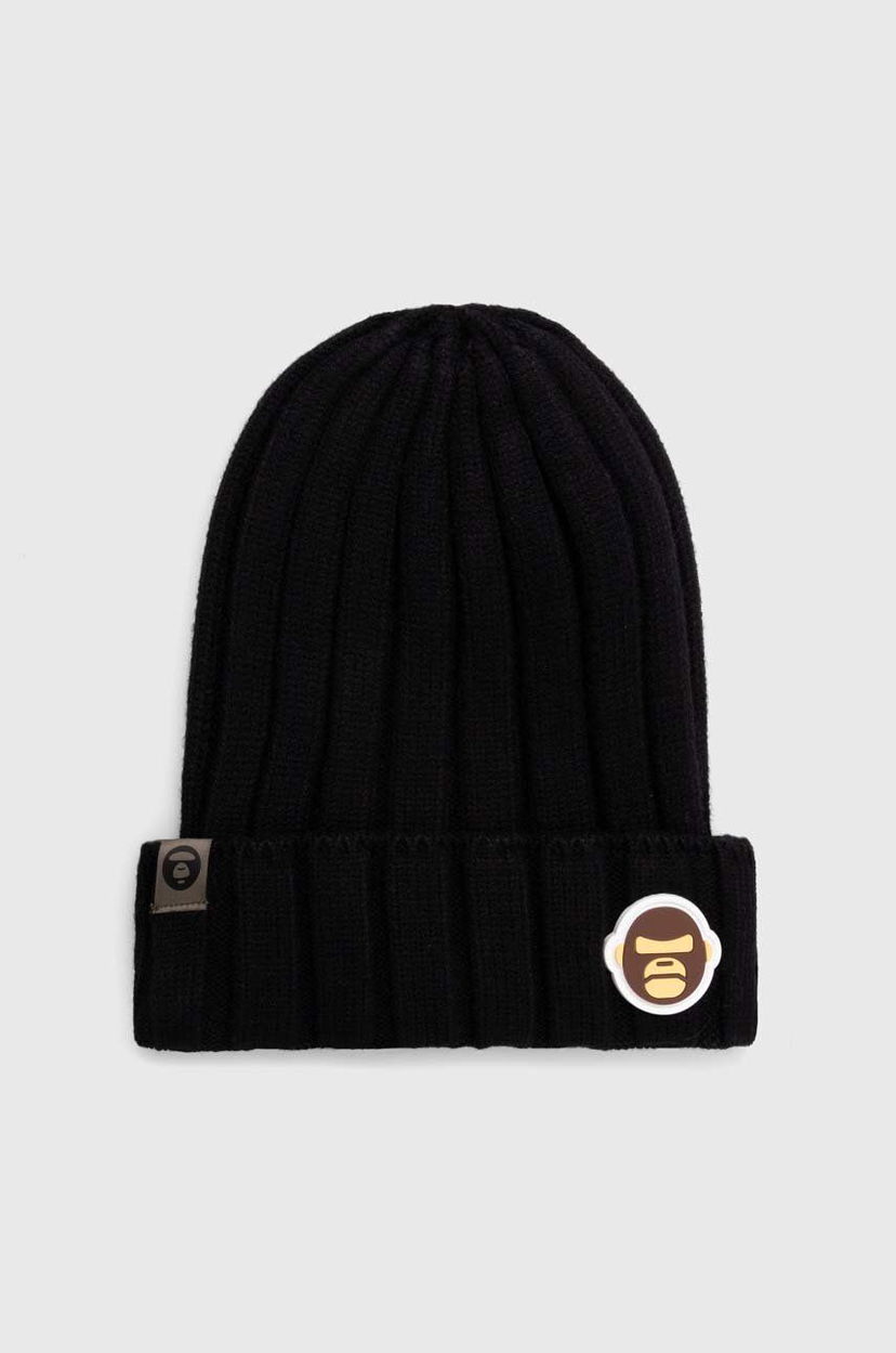 Kulicha AAPE by A Bathing Ape AAPE Basic "Aldo" Badge Beanie Čierna | AHT5245