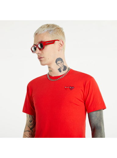 Tričko Comme des Garçons PLAY Double Heart Tee Červená | AZT226 red