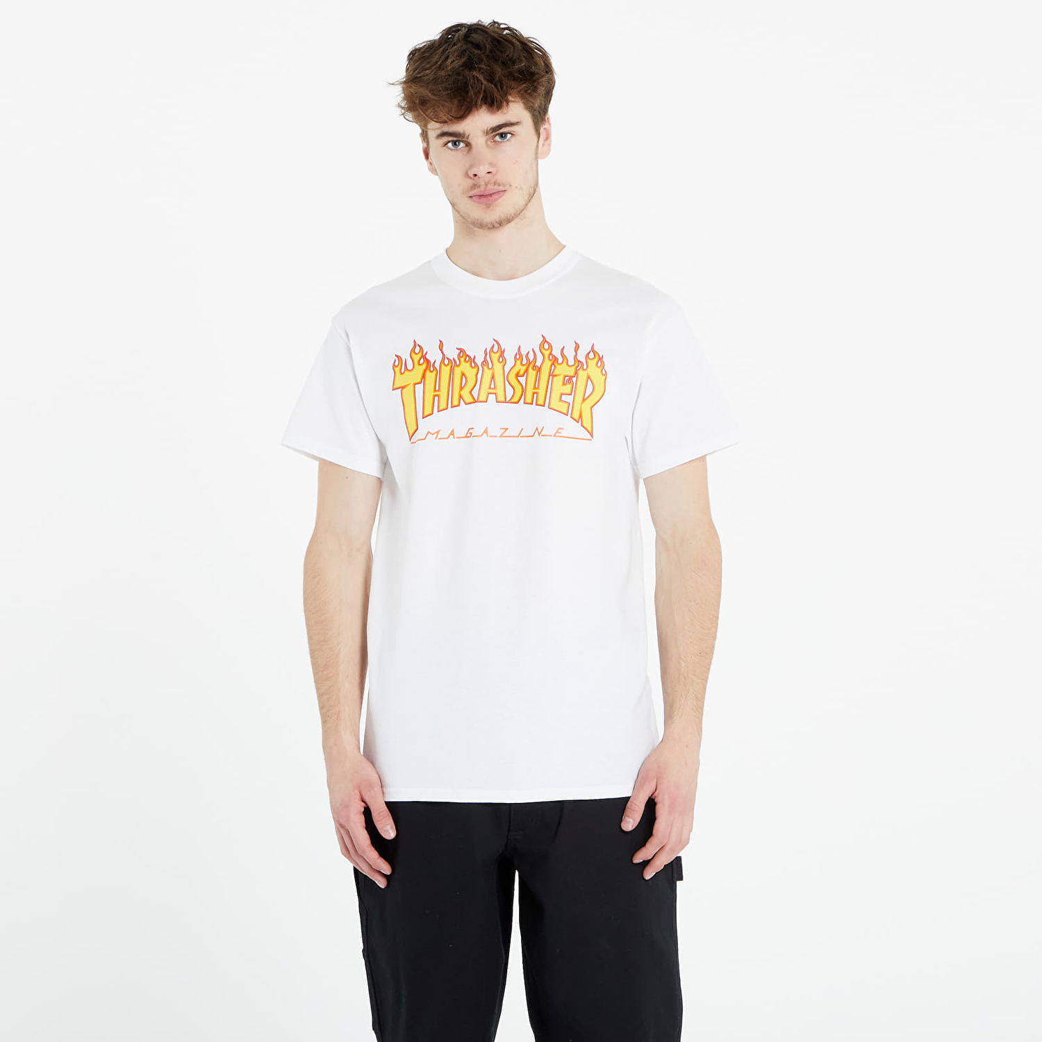 Tričko Thrasher Flame Logo T-Shirt Biela | 110102WH, 0