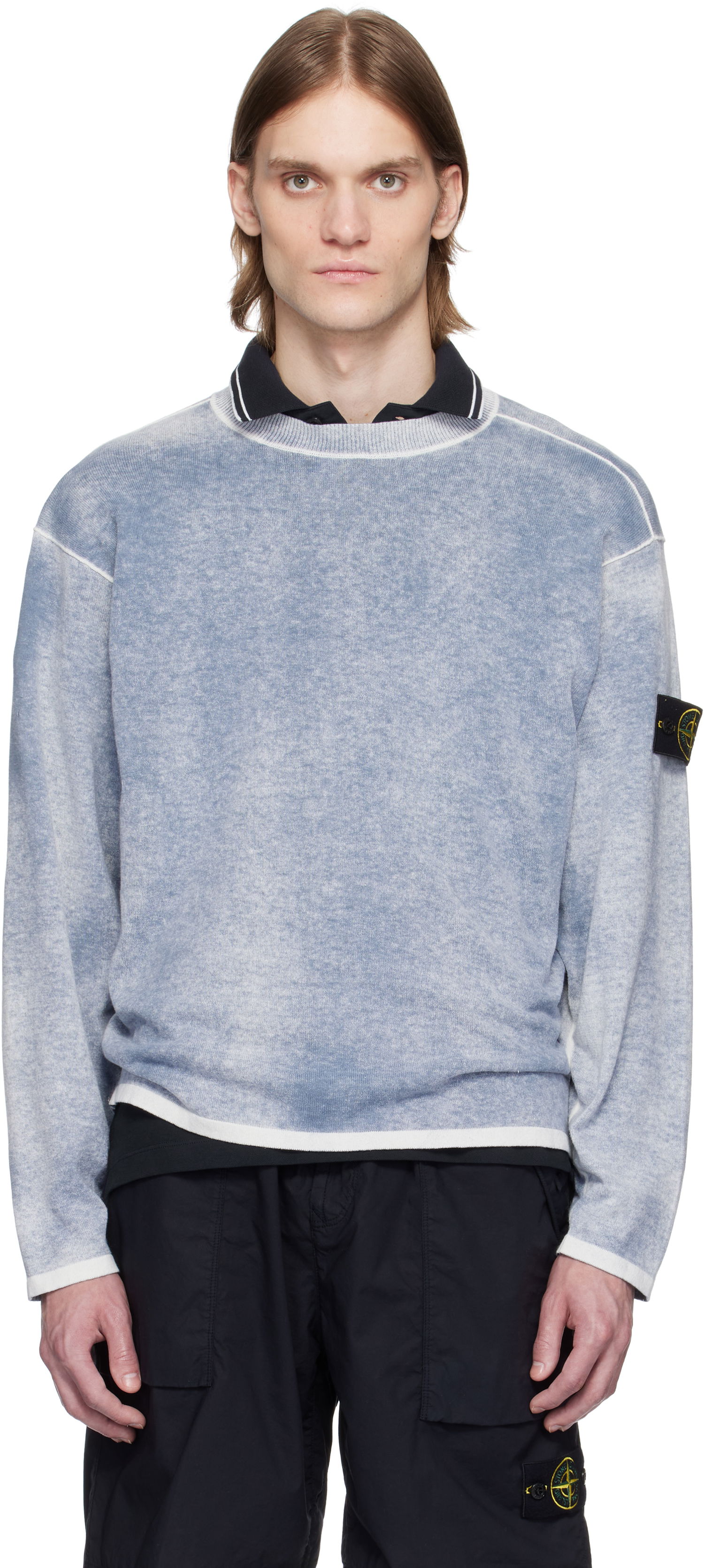 Sveter Stone Island Stone Island Raw Hand Light Organic Cotton Sweater Modrá | K1S15 5100030 S00Z2, 0