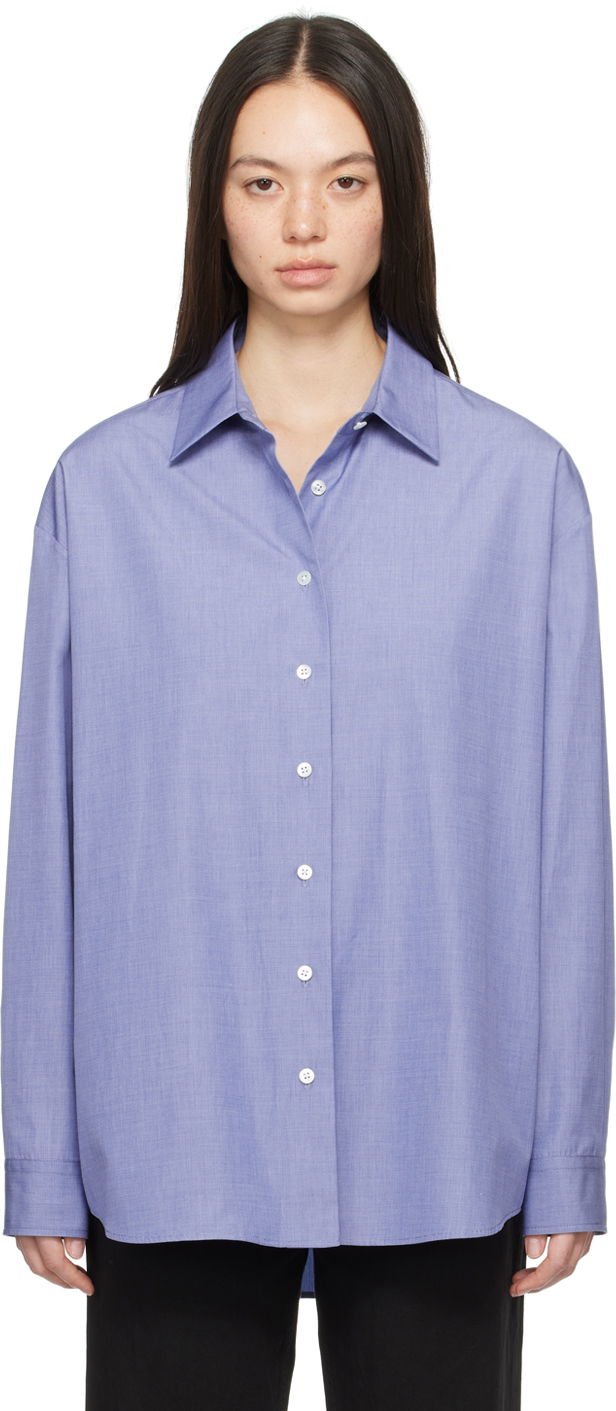 Košeľa The Row Oversized Cotton Shirt Modrá | 7974-W2622, 0