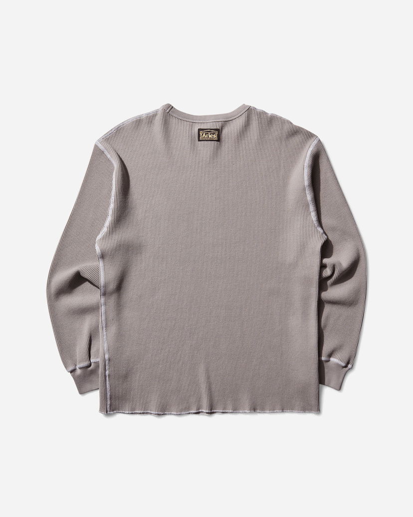 Tričko Aries Reversible Waffle Longsleeve T-Shirt Šedá | AR4066604 Grey