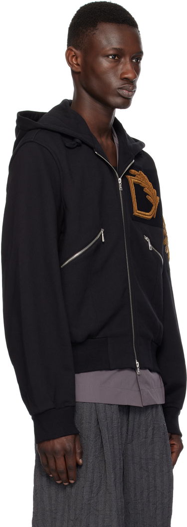 Mikina Dries Van Noten Dries Van Noten Embroidered Zip-Up Hoodie Čierna | 251-021163-1610, 1