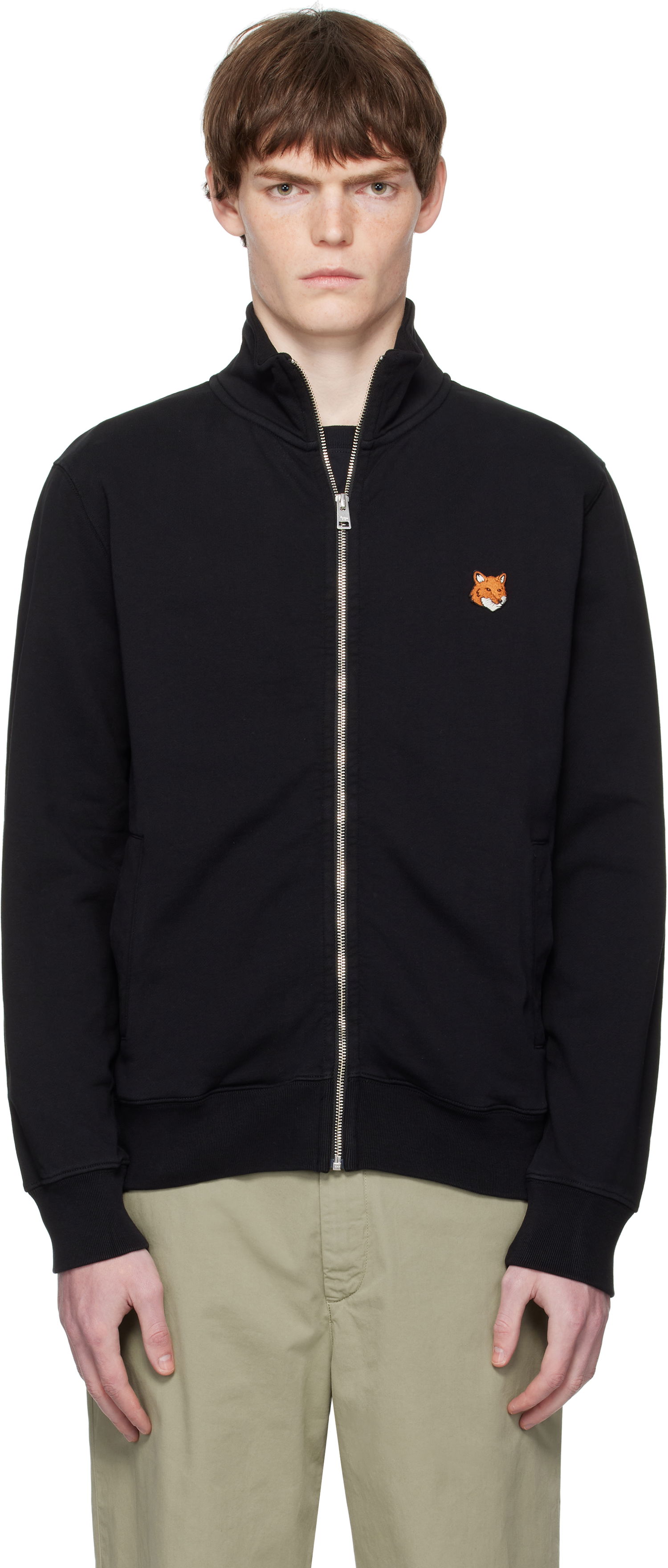 Mikina MAISON KITSUNÉ Fox Head Patch Fullzip Regular Sweatshirt Čierna | PM02134KM0340, 0