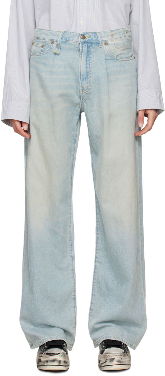 Džínsy R13 R13 Damon Pleated Wide Leg Jeans Modrá | R13W3147-D897A, 0