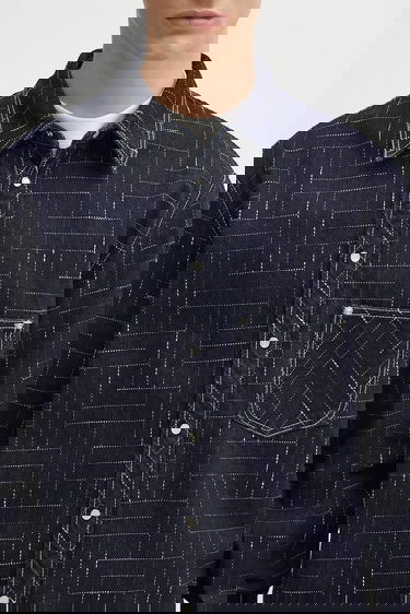 Košeľa KENZO Weave Casual Relaxed Fit Denim Shirt with Classic Collar Rôznofarebný | FF65DC4226V1, 4