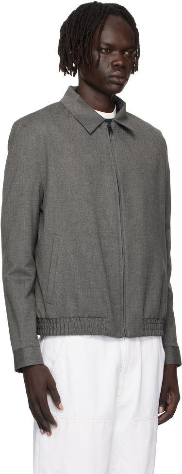 Bunda BOSS Slim-Fit Stretch Flannel Jacket Šedá | 50547290, 1