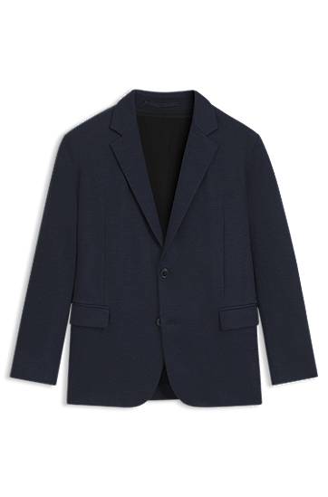 Bunda BOSS Slim-Fit Twill-Print Jersey Blazer Navy | 50544597, 0