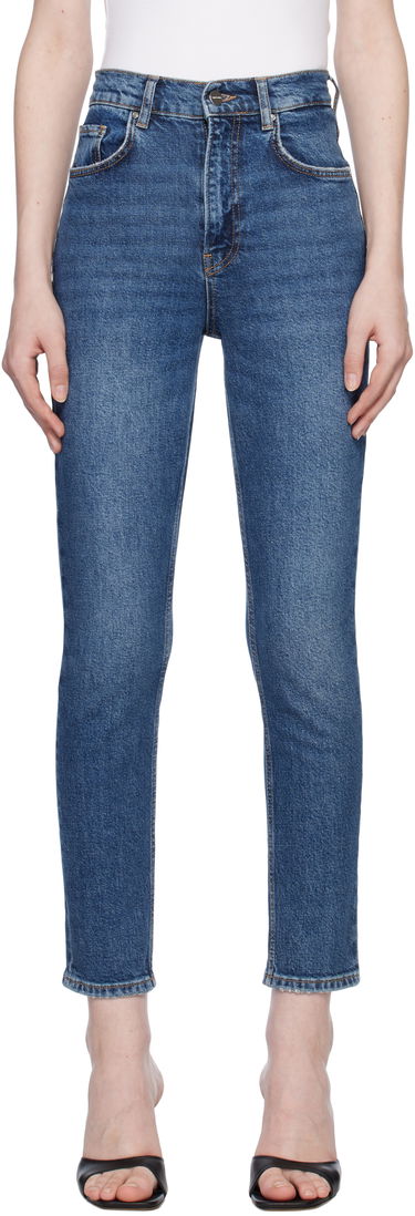 Džínsy Anine Bing Straight Leg Cropped Jeans Modrá | A-06-0088-405C, 0
