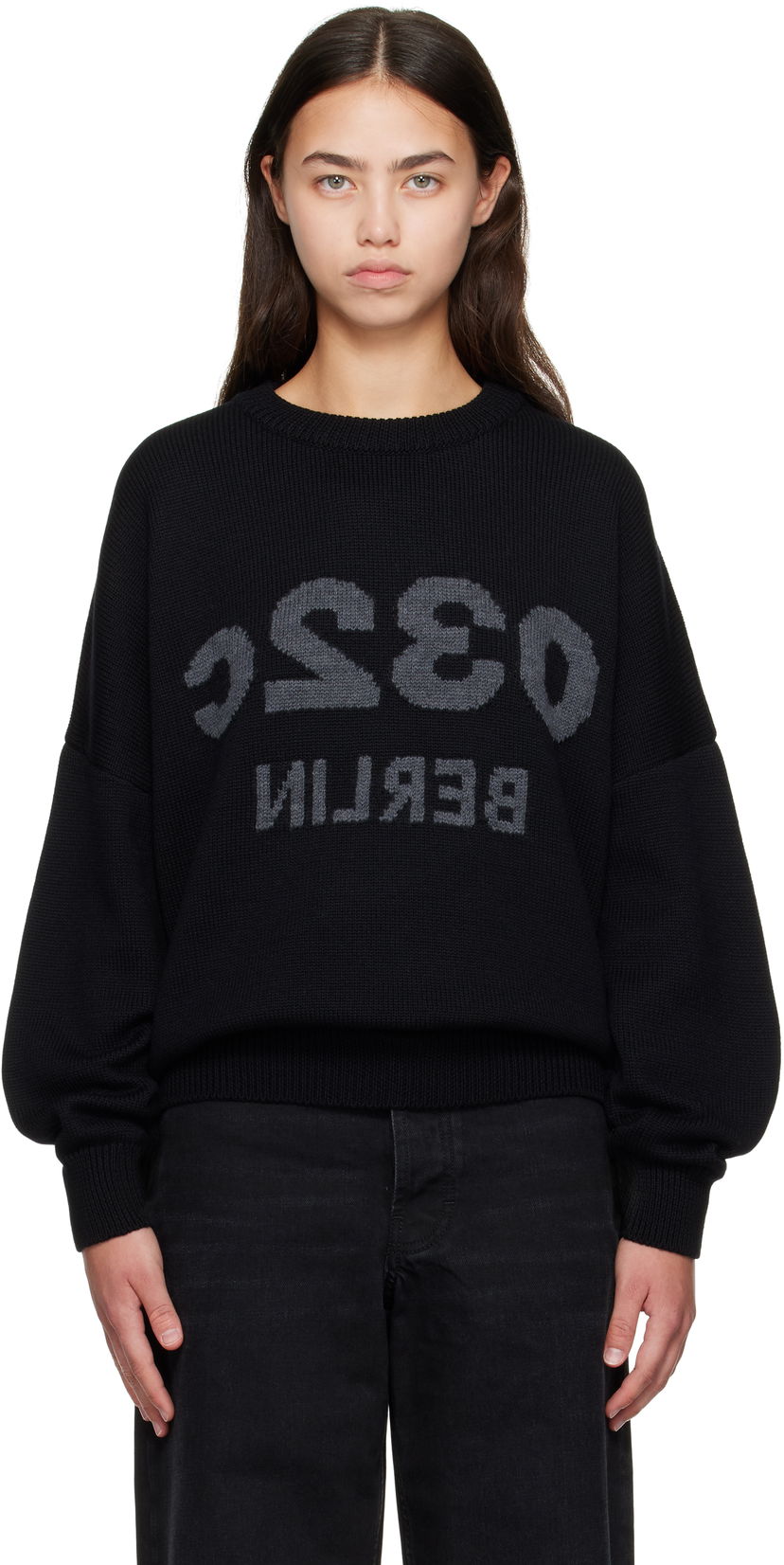Sveter 032C 032c Selfie Knit Sweater Čierna | F25-URK-1511-000-W