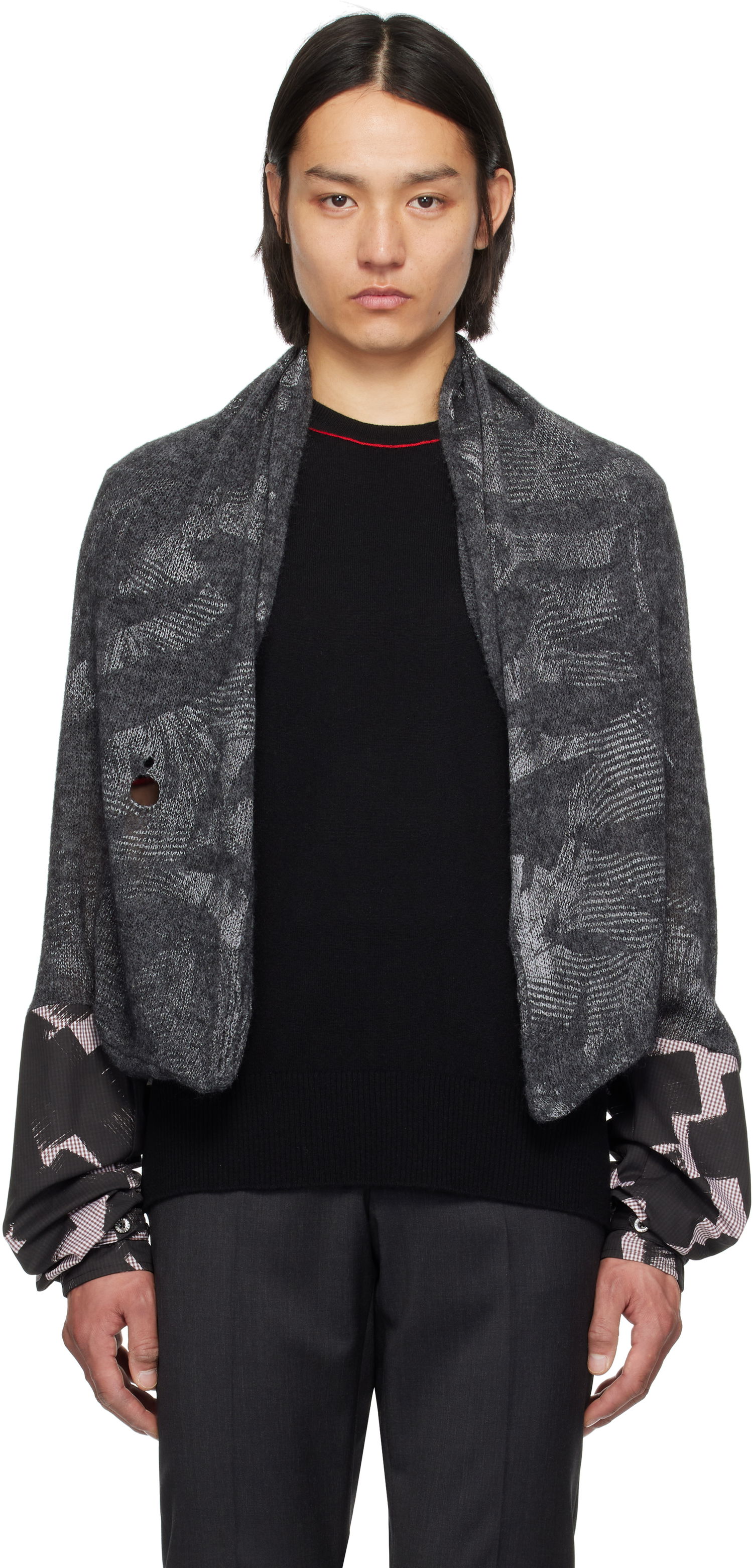 Sveter Vivienne Westwood Vivienne Westwood Poncho Scarf Cardigan Šedá | 3803004X-Y0039-, 0