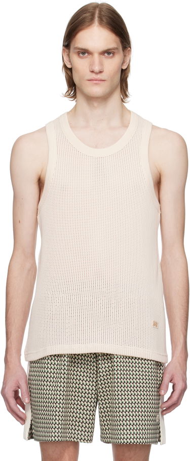 Tielko Wales Bonner Wales Bonner Groove Knit Tank Top Béžová | MS25JE10-CO04-100 COTTON MESH, 0