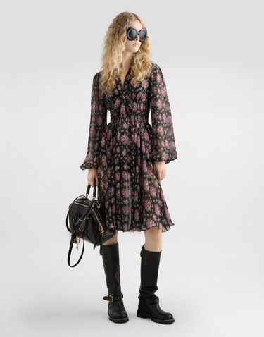 Šaty Dolce & Gabbana Small Flower Bouquets-print Chiffon Dress Rôznofarebný | F60GMTIS10FHN5XK, 1