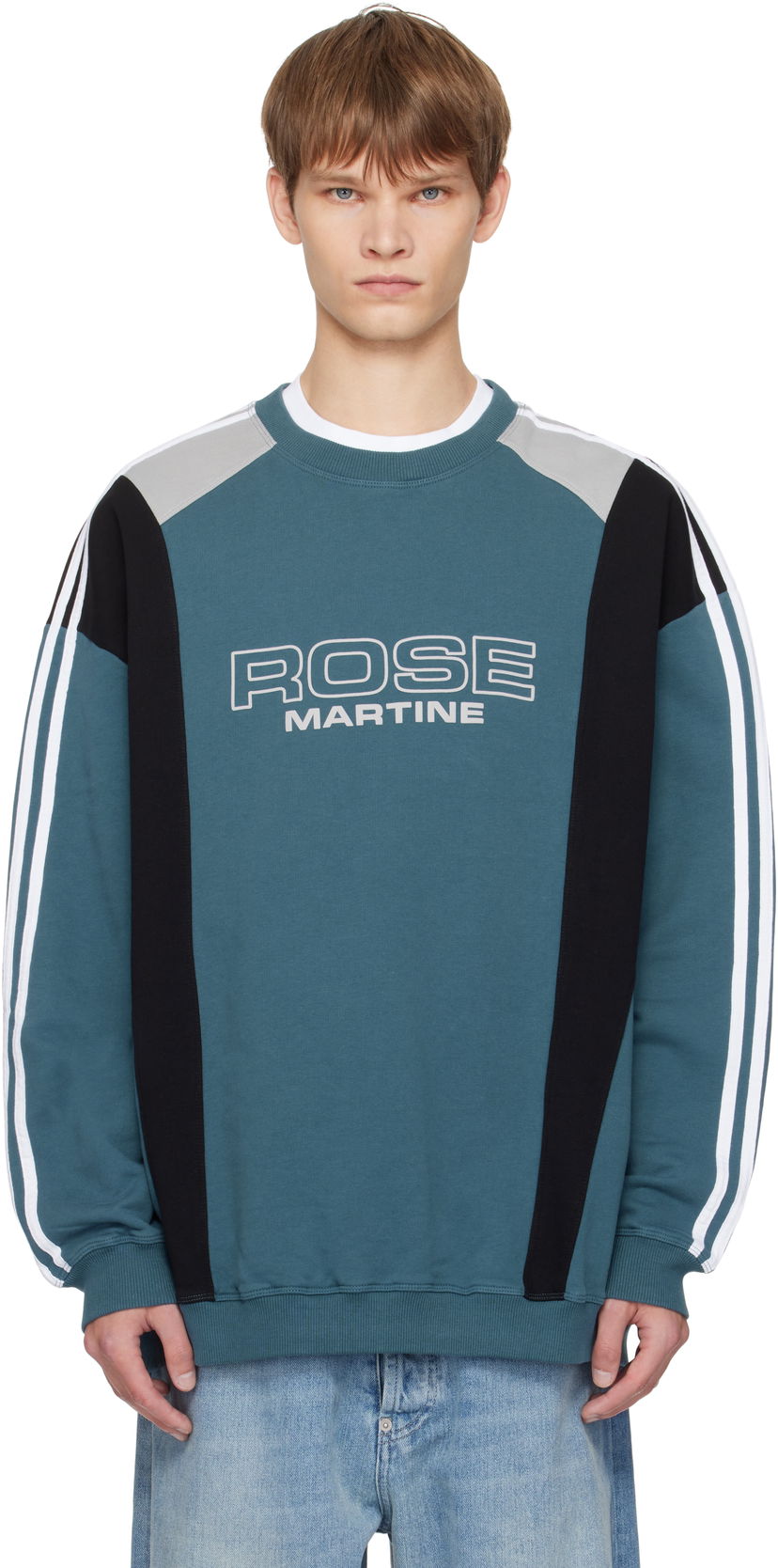 Mikina Martine Rose Martine Rose Panelled Sweatshirt Tyrkysová | 673JS01529D