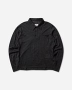 MM6 Heathered Wool Long Sleeve Polo Shirt with Pocket