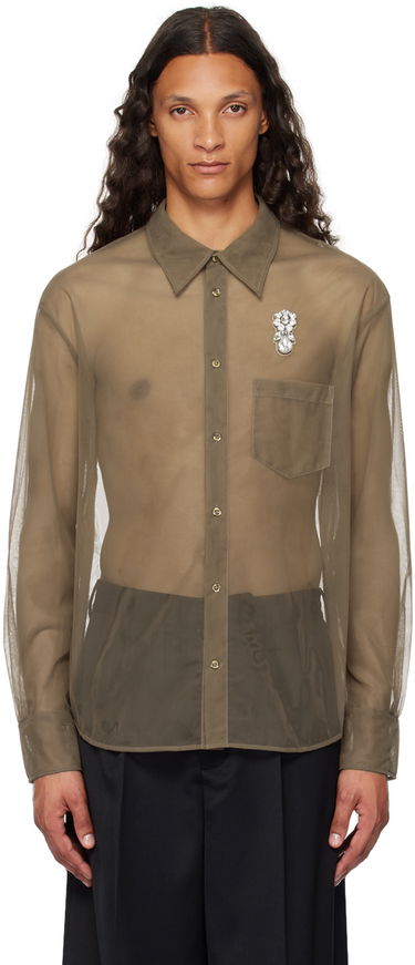 Košeľa Simone Rocha Simone Rocha Sheer Embellished Shirt Zelené | 5289TB 0069, 0