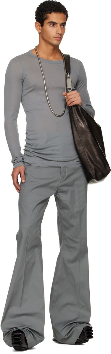 Tričko Rick Owens Rick Owens Concordians Rib Long-Sleeve T-shirt Šedá | RU02E1250 MR, 3