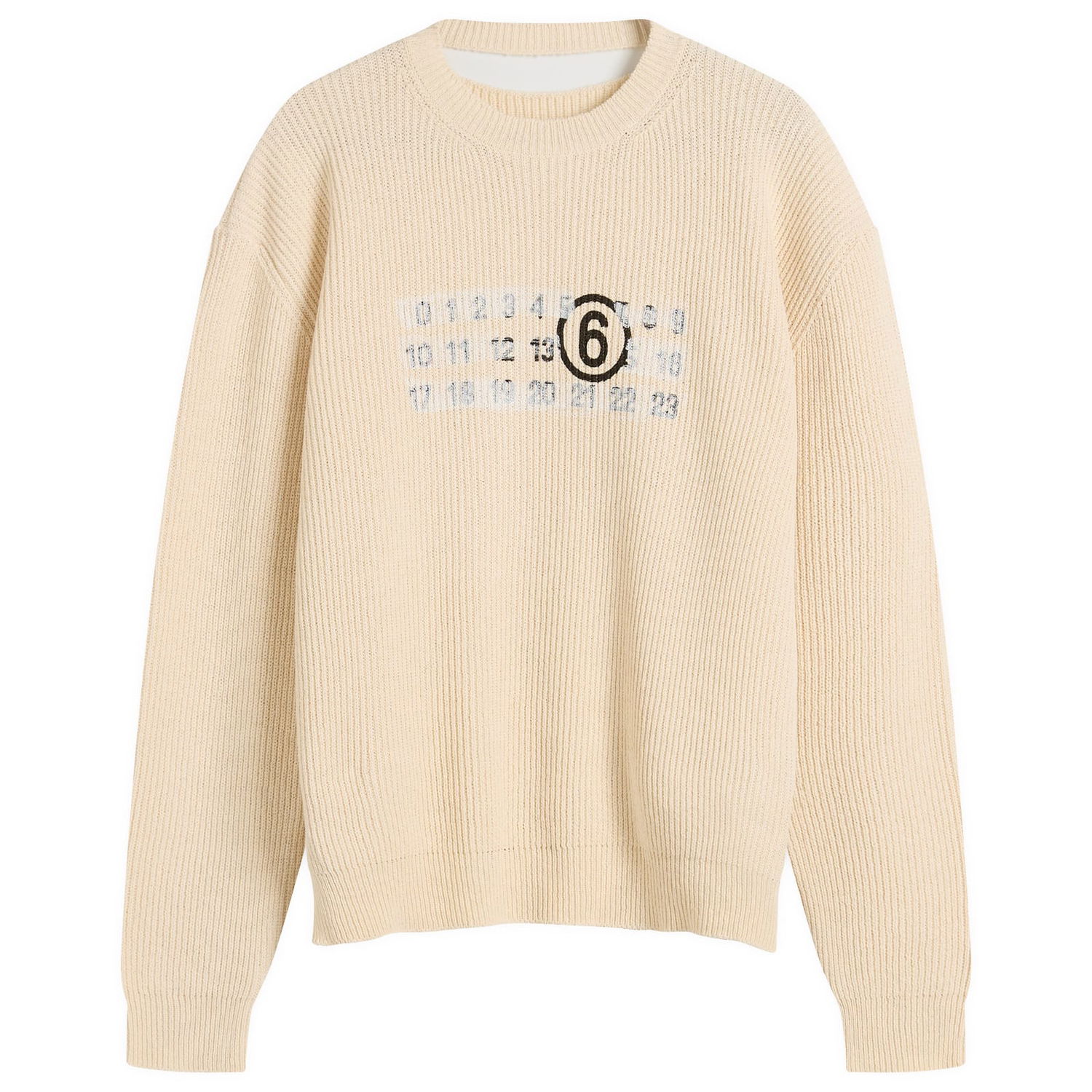 Sveter Maison Margiela Maison Margiela Logo Knit Sweater, Size Large Béžová | SH2HL0022-M13124-102, 1