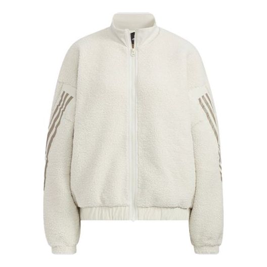 Sveter adidas Originals Women's Sherpa Casual Full-Zip Jacket Biela | HM7456