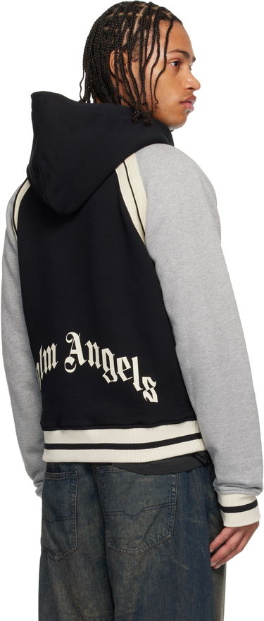 Bunda Palm Angels Curved Logo Varsity Jacket Čierna | PMEK013F25FLE0011008, 2
