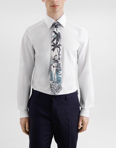 Doplnky Dolce & Gabbana Dolce & Gabbana Pin-up Print Silk Tie Navy | GT147EG0TJ5HB5RL, 1