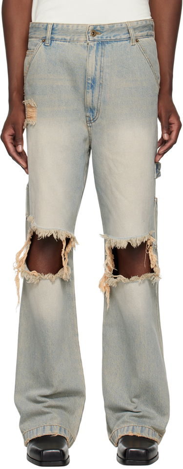 Džínsy We11done We11done Distressed Carpenter Jeans Modrá | WD-DP2-24-319-M-SK, 0