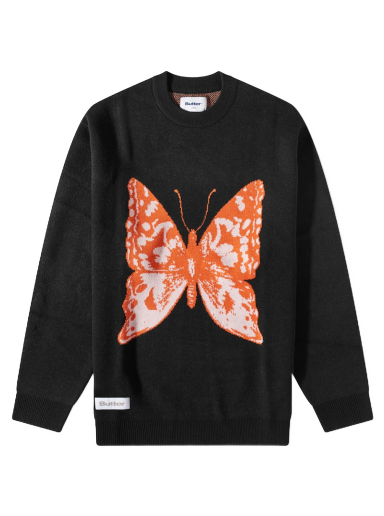 Sveter Butter Goods Butterfly Crew Knit Čierna | BGQ422D12603